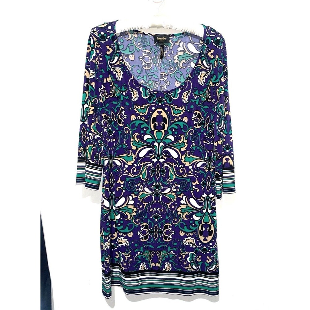 Laundry by Shelli Segal Shift Dress Size 6  3/4 Bell Sleeve